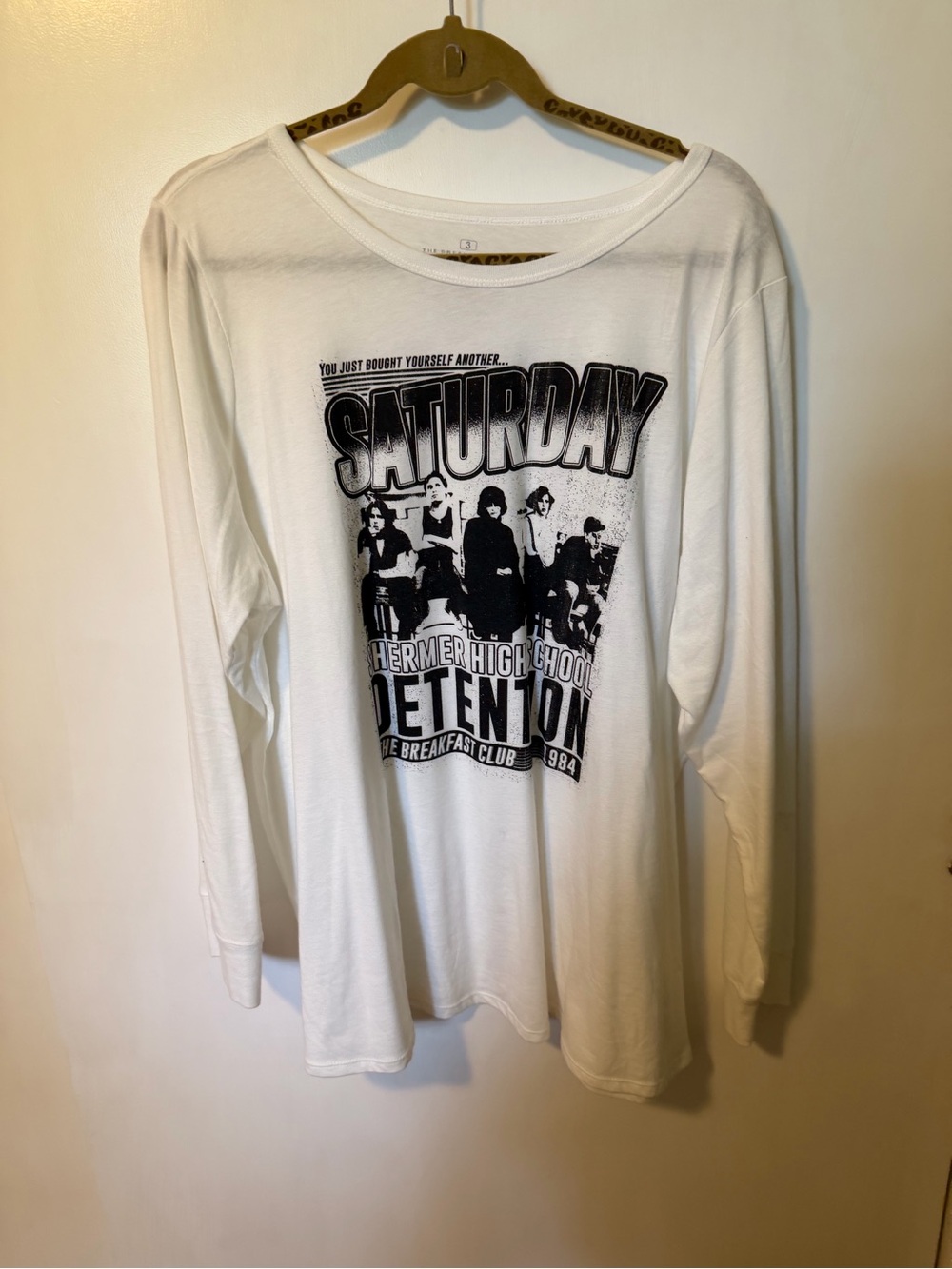 torrid The Breakfast Club White Long Sleeve Graphic Tee with Black Print